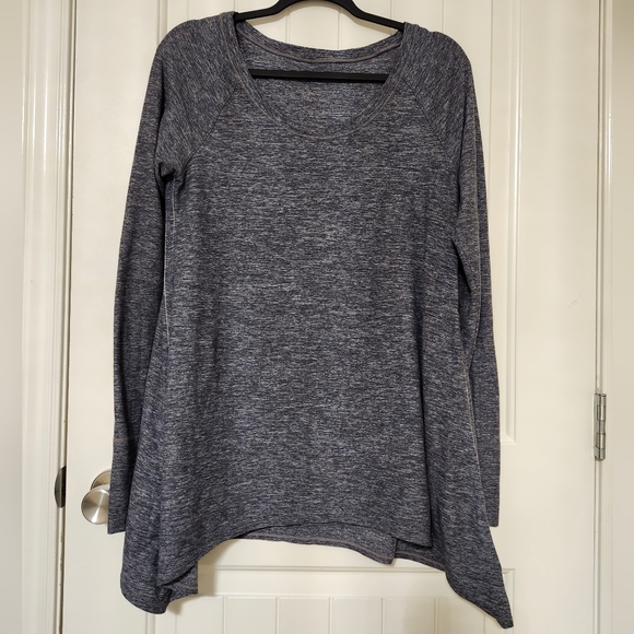 Lululemon Rehearsal Long Sleeve Heathered Black Swan Size 10 - Picture 5 of 13